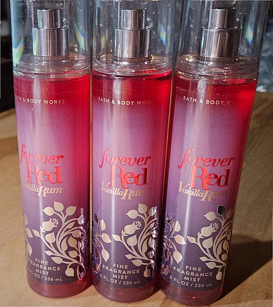 3x Bath & Body Works Forever Red Vanilla Rum Fragrance Mist 8.0oz/236ml #H3-2