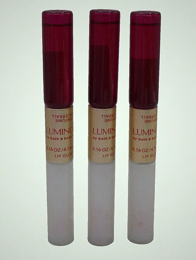 3x BATH & BODY WORKS LUMINOUS LIP GLOSS SHINE & EDP PERFUME ROLLERBALL Retired