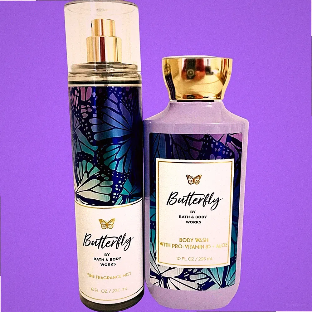 Bath & Body Works Butterfly Fine Fragrance Mist & Body Wash Iridescent Design