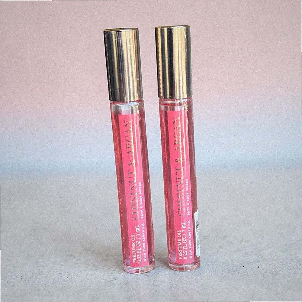 Bath & Body Works Chestnut & Argan Perfume Oil Rollerball 0.23 oz - 2 Pack RARE