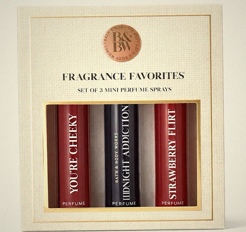 Bath & Body Works Fragrance Favorites 3 Pc Mini Perfume Spray Gift Set NEW