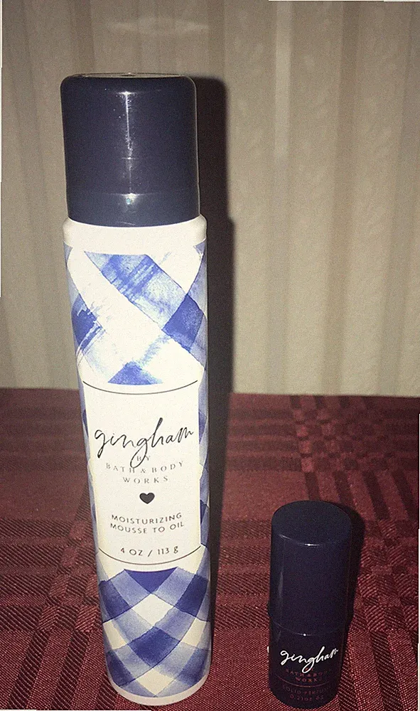 Bath & Body Works GINGHAM Solid Perfume Stick & Moisturizing Mousse to Oil 4oz