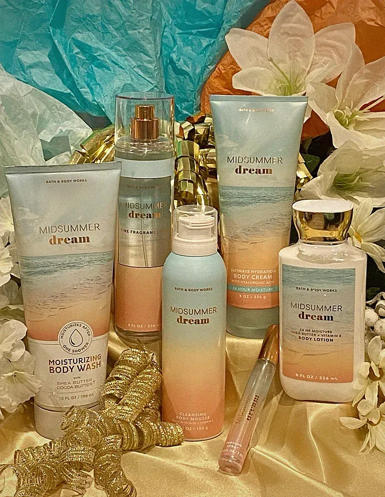 Bath & Body Works Midsummer Dream 6 Pc Deluxe Set w/EDP Perfume Body Mousse RARE