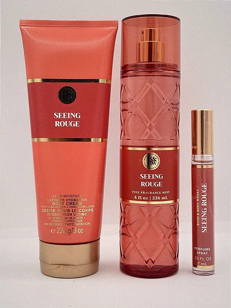 Bath & Body Works Seeing Rouge Body Cream Mist Perfume Gift Set New