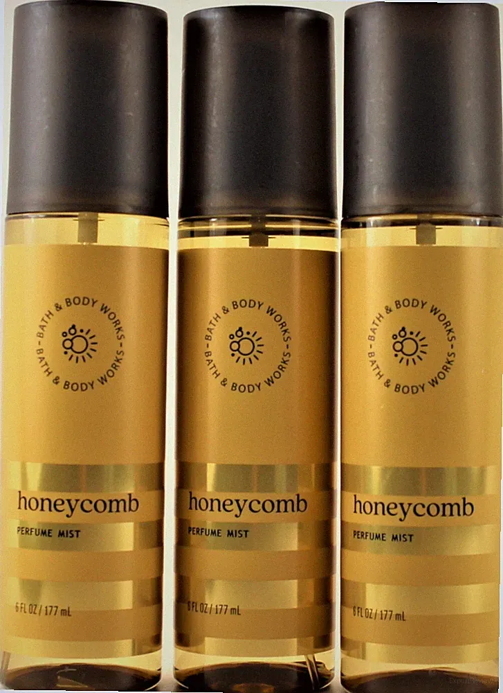 QTY 3 - Bath & Body Works HONEYCOMB Perfume Mist Fragrance Body Spray 6 Oz